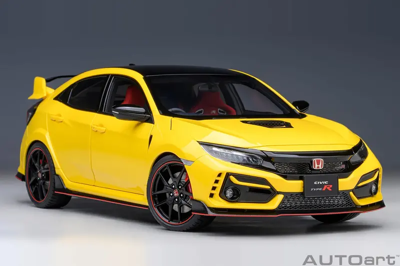 1:18 Honda Civic Type R (Fk8) 2021 -- Sunlight Yellow -- Autoart 1