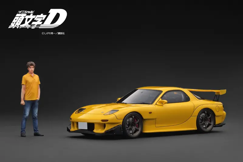 1:18 Initial D -- Mazda Rx-7 (Fd3s) Yellow W/Figurine-- Ignition Model Ig3800 1