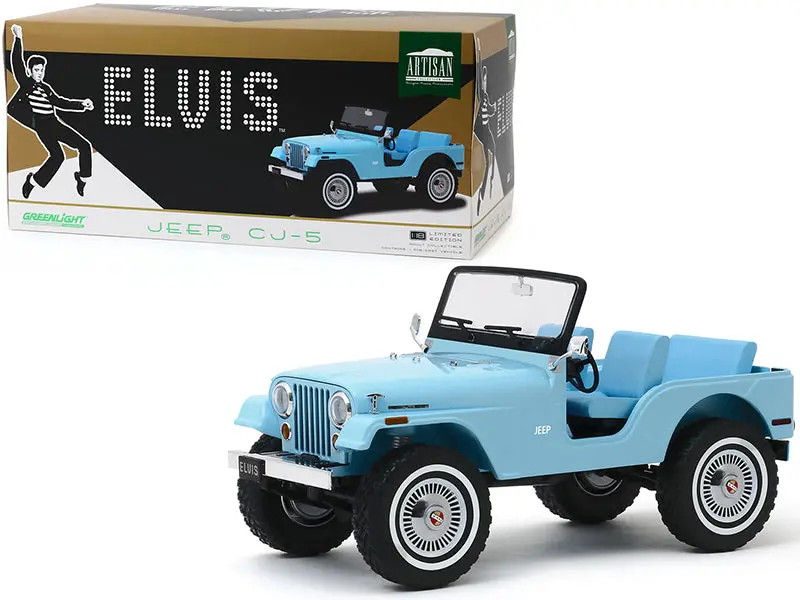 1:18 Jeep Cj-5 -- Sierra Blue -- Greenlight Elvis Presley 1