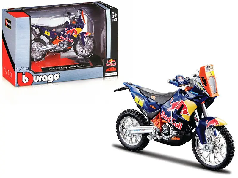 1:18 Ktm 450 Rally Dakar -- #1 "Red Bull" -- Bburago 1