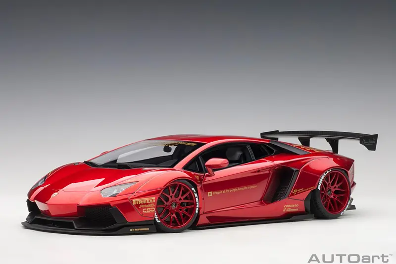 1:18 Lamborghini Aventador Liberty Walk Lb-Works -- Red Metallic -- Autoart 7910 1