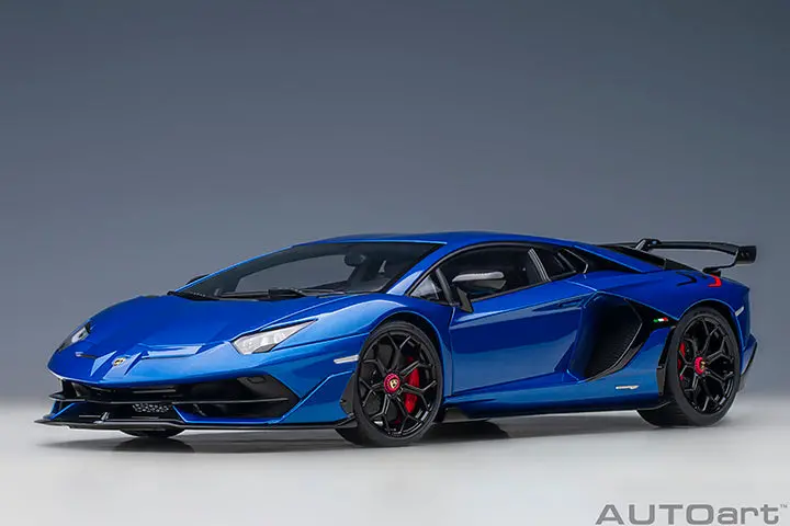 1:18 Lamborghini Aventador Svj -- Blu Nethuns (Metallic Blue) -- Autoart 1