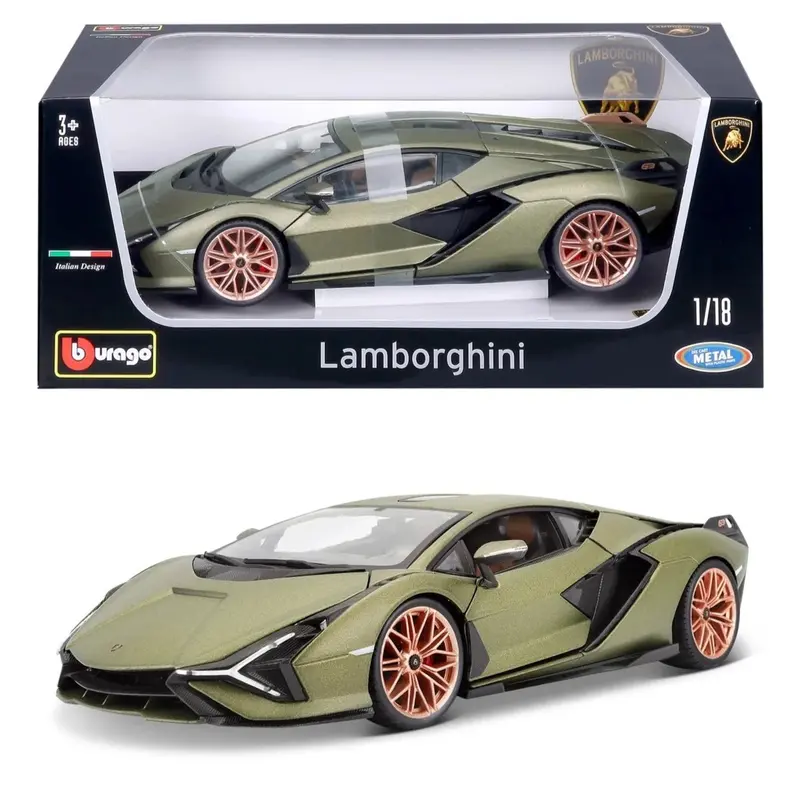 1:18 Lamborghini Sián Fkp 37 -- Matt Green Metallic -- Bburago 1