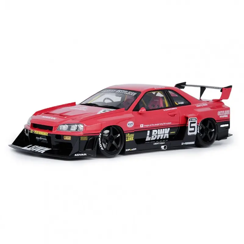 1:18 Lbwk Nissan E-R34 Super Silhouette Skyline Gtr -- #5 Red -- Inno18 1