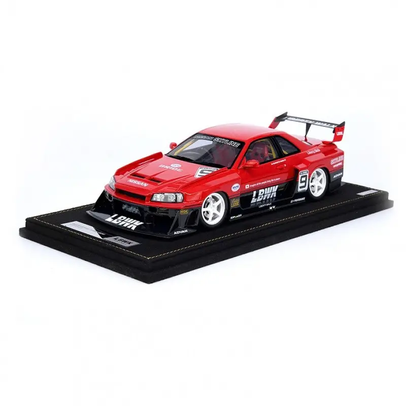 1:18 Lbwk Nissan E-R34 Super Silhouette Skyline Gtr -- #9 Red -- Inno18 1