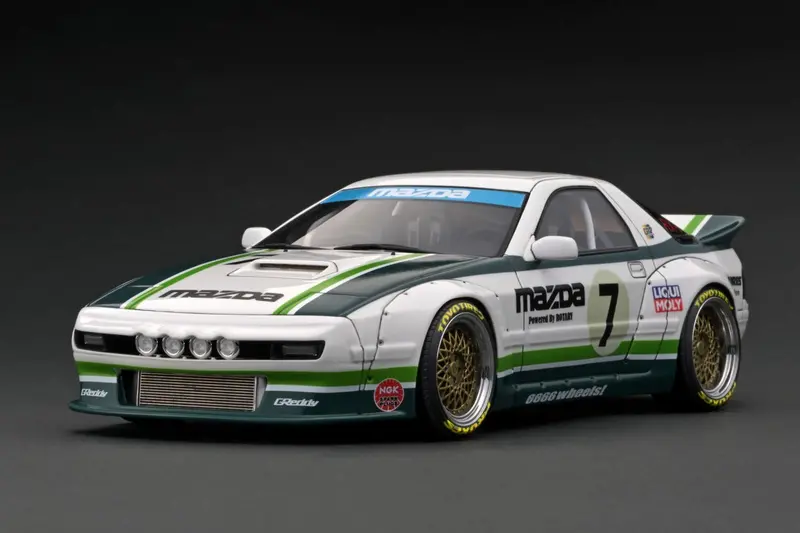 1:18 Mazda Rx-7 (Fc3s) Pandem -- White/Green -- Ignition Model Ig2913 1