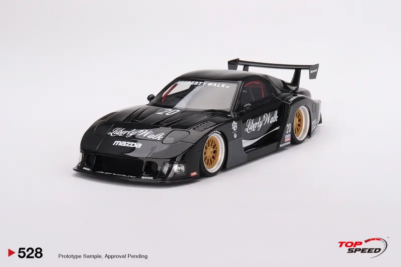1:18 Mazda Rx-7 Lb-Super Silhouette -- Liberty Walk Black -- Topspeed Model 1