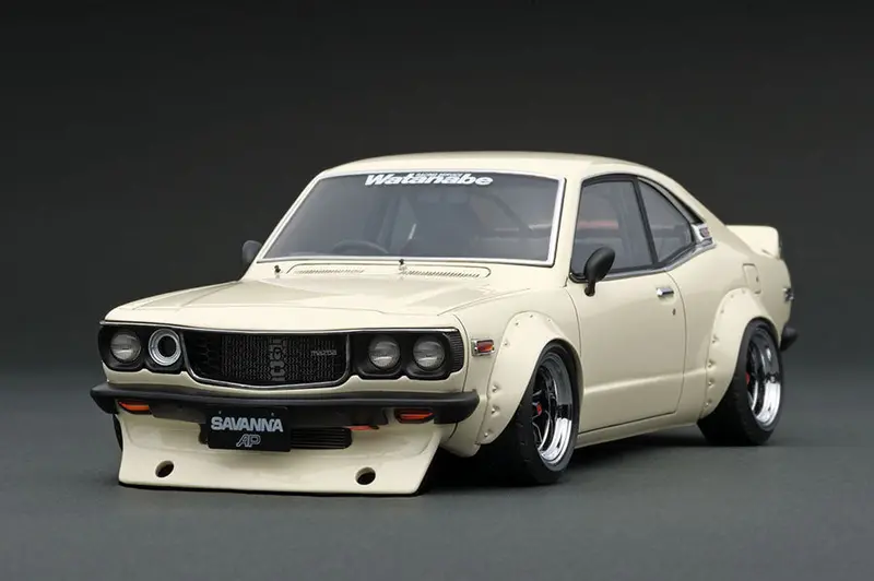 1:18 Mazda Rx3 Savanna (S124a) Semi Works - Ivory White -- Ignition Model Ig1142 1