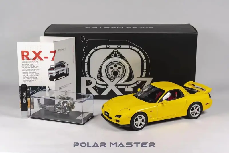1:18 Mazda Rx7 Bathurst R W/13B Engine Display -- Yellow -- Polar Master 1