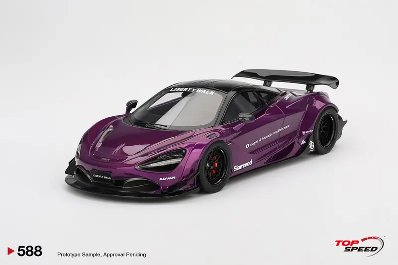 1:18 Mclaren 720S Lb-Works -- Purple -- Topspeed Model Ts0588 1