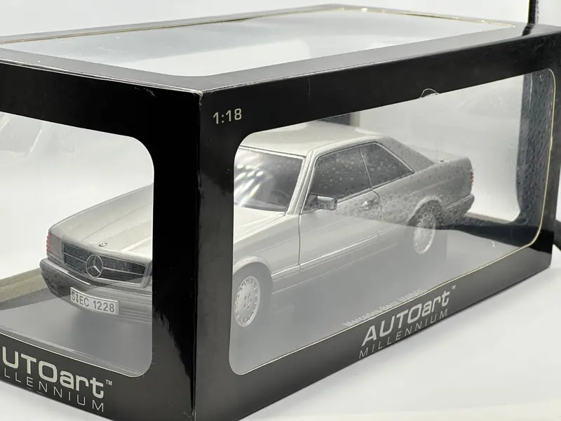 1:18 Mercedes-Benz 500 Sec Coupe C126 1986 -- Silver -- Autoart 76212 2