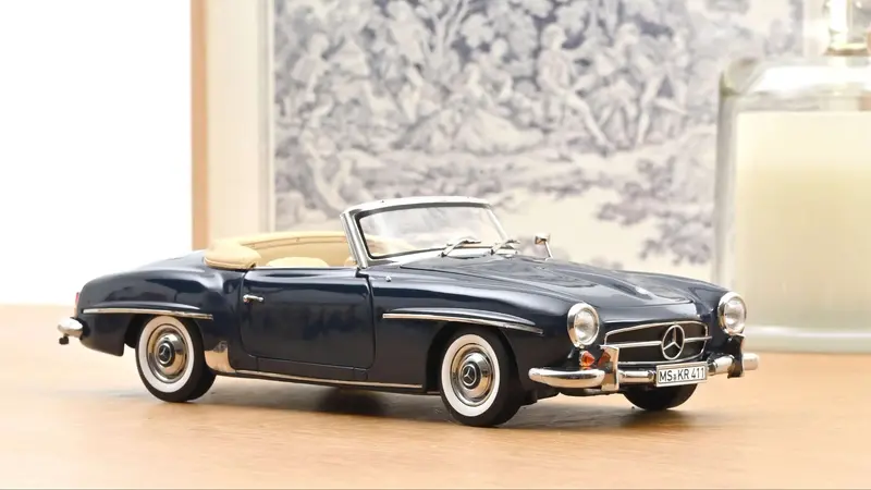 1:18 Mercedes-Benz Sl-Class 190Sl Spider 1957 -- Middle Blue -- Norev 1