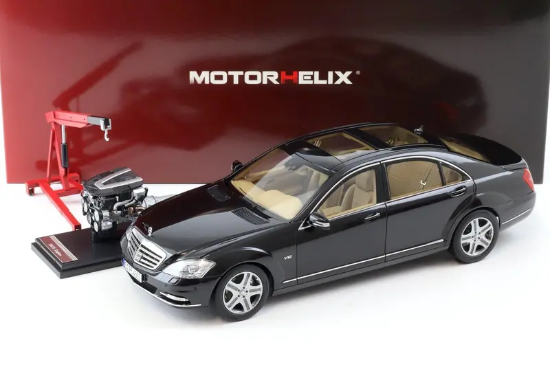 1:18 Mercedes S-Class S600l W221 Limousine - Obsidian Black -- Motorhelix M82204 1