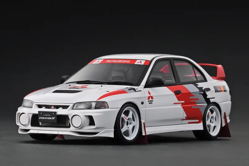 1:18 Mitsubishi Lancer Evolution Iv (Cn9a) -- Ralliart White -- Ignition Ig3786 1