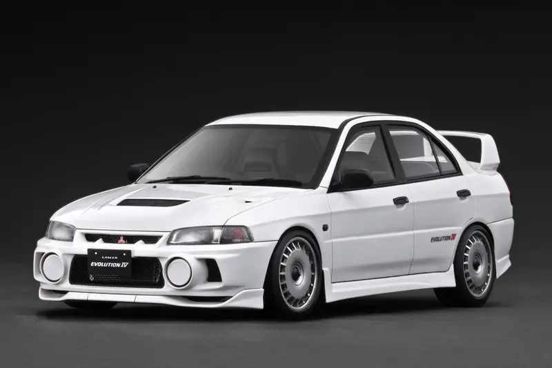 1:18 Mitsubishi Lancer Evolution Iv (Cn9a) -- White -- Ignition Model Ig3787 1