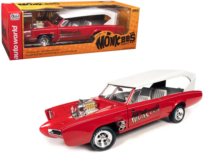 1:18 Monkee Mobile -- Red/White -- Auto World 1