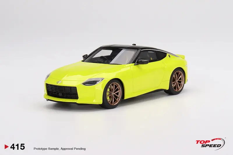 1:18 Nissan Fairlady Z Proto Spec 2023 -- Ikazuchi Yellow -- Topspeed Model 1