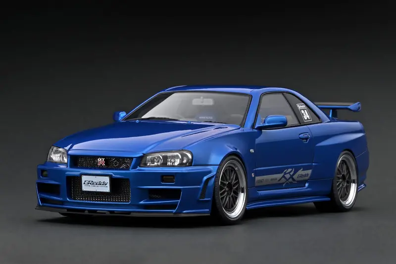 1:18 Nissan R34 Skyline Gt-R Greddy 34Rx -- Trust Blue -- Ignition Model Ig3226 1