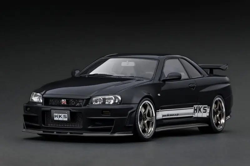 1:18 Nissan R34 Skyline Gt-R -- Hks Black -- Ignition Model Ig3228 1