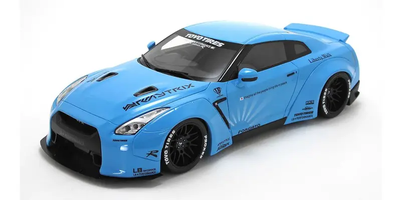 1:18 Nissan R35 Gtr Lb Works -- Baby Blue -- Gt Spirit Gts008kj 1