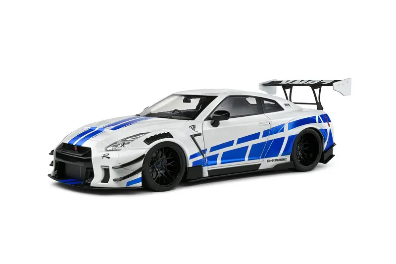 1:18 Nissan R35 Gtr Liberty Walk 2.0 -- White W/Blue Stripes -- Solido 1