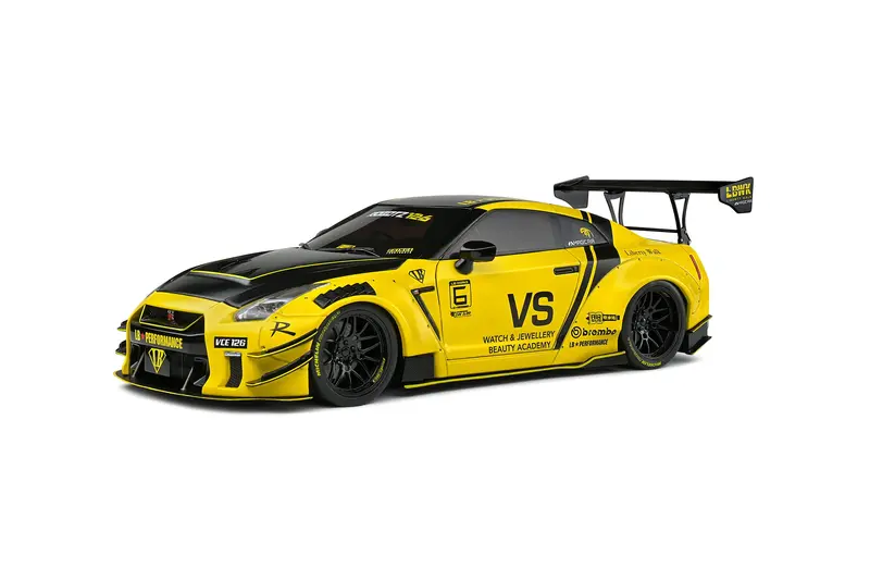 1:18 Nissan R35 Gtr Liberty Walk 2.0 -- Yellow/Black -- Solido 1