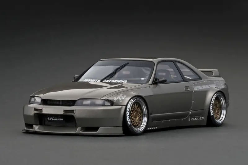 1:18 Nissan Skyline Gt-R R33 Pandem - Gun Metallic Grey -- Ignition Model Ig3030 1