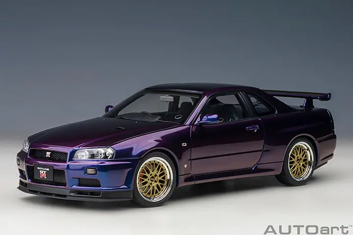 1:18 Nissan Skyline Gt-R (R34) V-Spec Ii -- Midnight Purple Iii -- Autoart 77403 1
