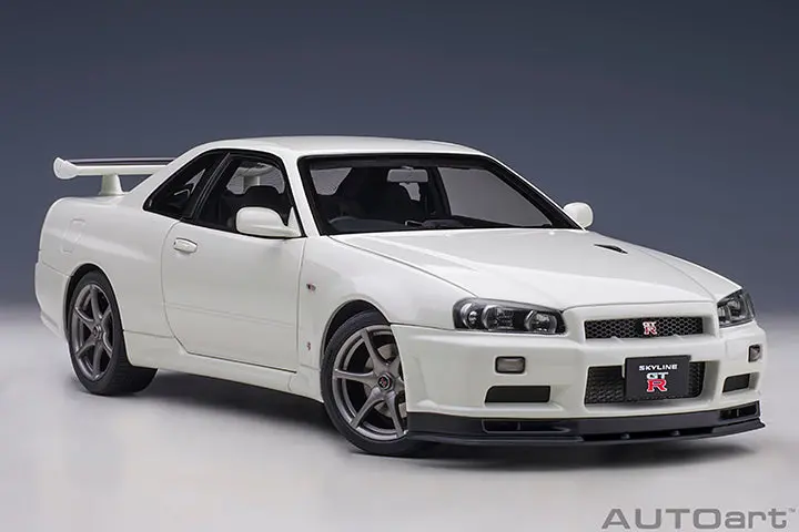 1:18 Nissan Skyline Gt-R (R34) V-Spec Ii -- White Pearl -- Autoart 77406 1