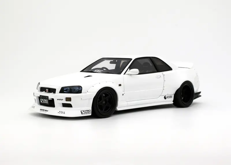 1:18 Nissan Skyline Gt-R R34 Widebody By Krc -- White -- Ottomobile Ot1135 1