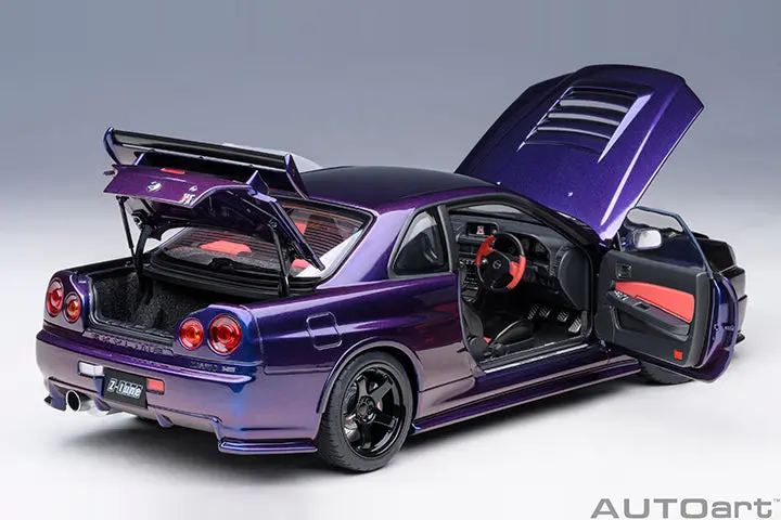 1:18 Nissan Skyline Gt-R (R34) Z-Tune -- Midnight Purple -- Autoart 77464 2