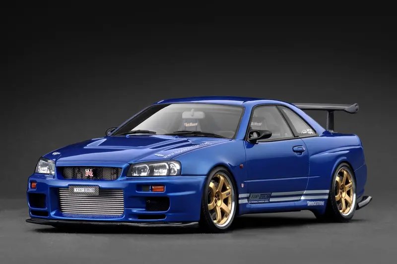 1:18 Nissan Skyline R34 Gt-R Top Secret - Blue Metallic -- Ignition Model Ig3848 1