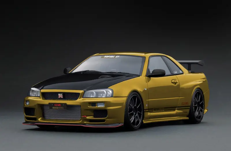 1:18 Nissan Skyline R34 Gt-R Top Secret -- Gold -- Ignition Model Ig3640 1