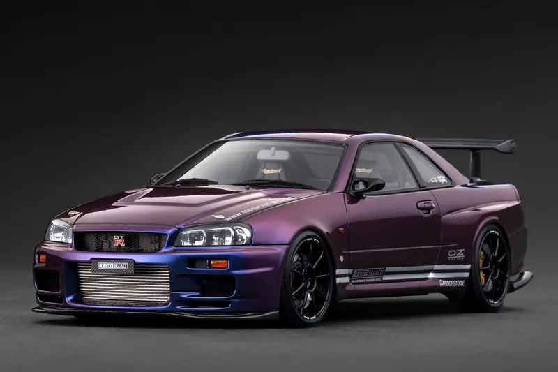 1:18 Nissan Skyline R34 Gt-R Top Secret -- Purple Metallic -- Ignition Ig3850 1