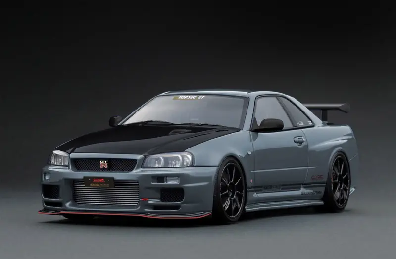 1:18 Nissan Skyline R34 Gt-R Top Secret -- Stealth Grey -- Ignition Model Ig3639 1