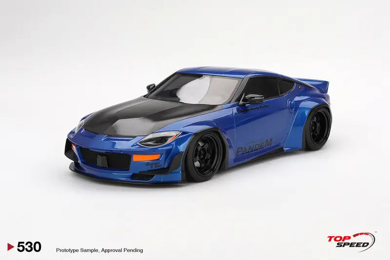 1:18 Nissan Z (Rz34) Pandem -- Seiran Blue -- Topspeed Model Ts0530 1