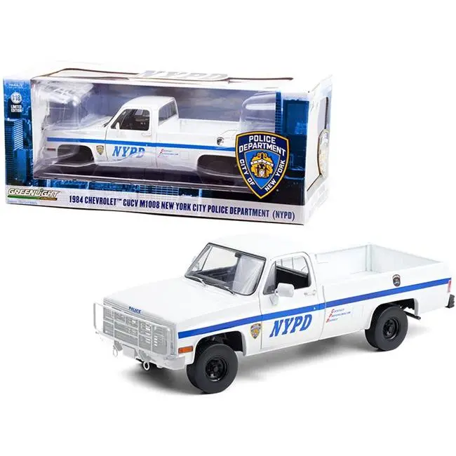 1:18 Nypd Police Car -- 1984 Chev Cucv M1008 Pickup Truck -- Greenlight 1