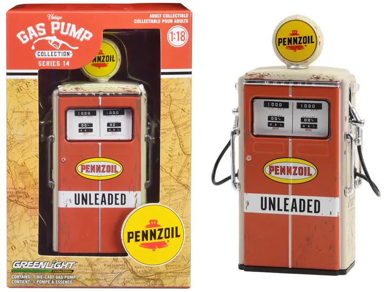 1:18 "Pennzoil" 1954 Tokheim 350 Gas Pump - Vintage Gas/Petrol Pump -- Series 14 1