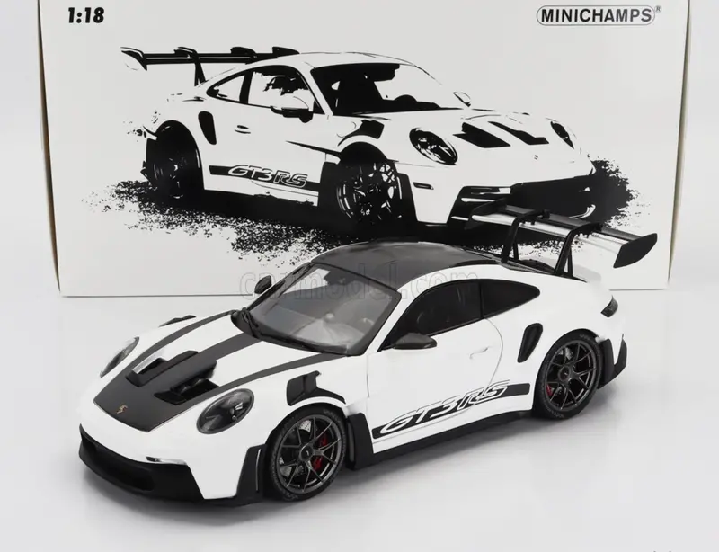 1:18 Porsche 911 (992) Gt3 Rs Coupe 2022 -- White W/Black Wheels -- Minichamps 1
