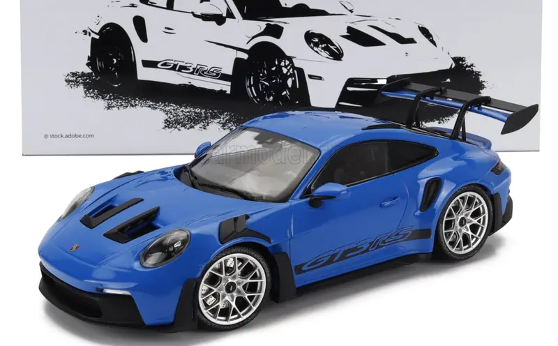 1:18 Porsche 911 (992) Gt3 Rs Coupe 2023 -- Blue W/Silver Wheels -- Minichamps 1