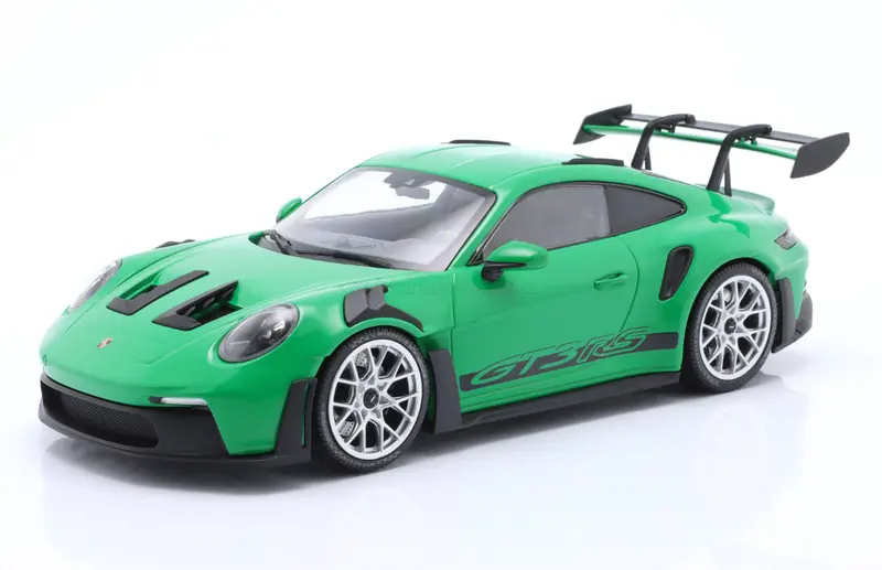 1:18 Porsche 911 (992) Gt3 Rs Coupe -- Green W/Silver Wheels -- Minichamps 1