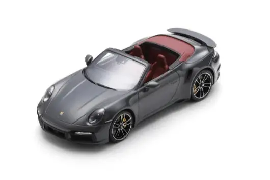 1:18 Porsche 911 (992) Turbo S Cabriolet 2022 -- Agate Grey -- Schuco 1