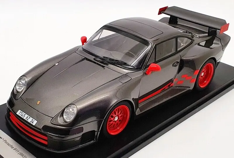 1:18 Porsche 911 (993) Gt1 Almeras -- Grey Metallic/Red -- Kess Models 1