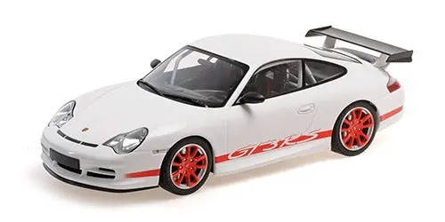 1:18 Porsche 911 (996) Gt3 Rs -- White W/Red Stripe -- Minichamps 1