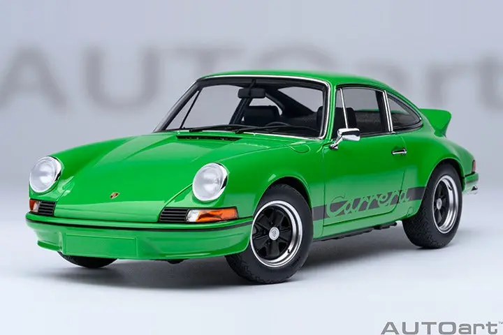 1:18 Porsche 911 Carrera Rs 2.7 Coupe 1973 -- Green W/Black Stripes -- Autoart 1