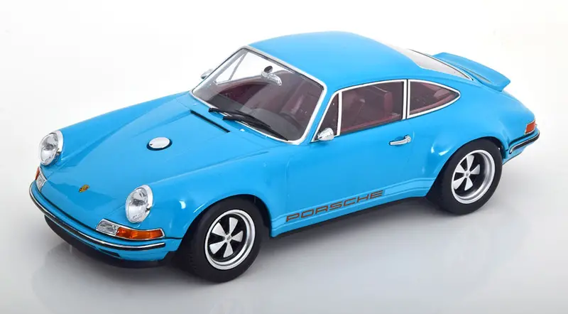 1:18 Porsche 911 Coupe By Singer -- Blue W/Light Blue Stripes -- Kk-Scale 1
