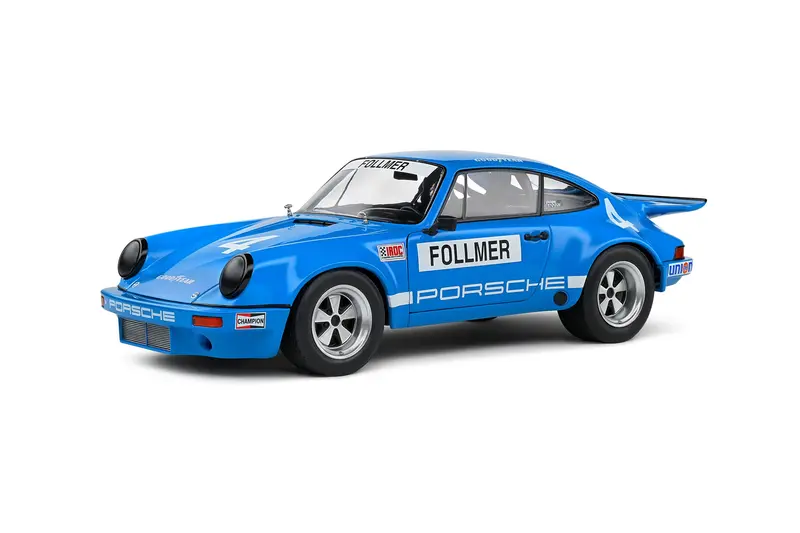 1:18 Porsche 911 Iroc Riverside 1974 -- #4 Follmer Blue -- Solido 1