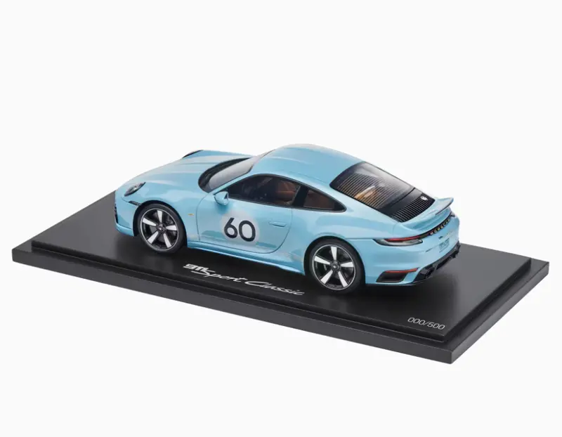 1:18 Porsche 911 Sport Classic (992) -- Meissen Blue -- Spark Dealer 2