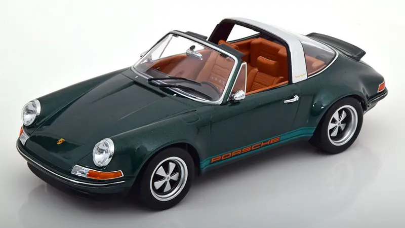 1:18 Porsche 911 Targa By Singer -- Dark Green Metallic -- Kk-Scale 1