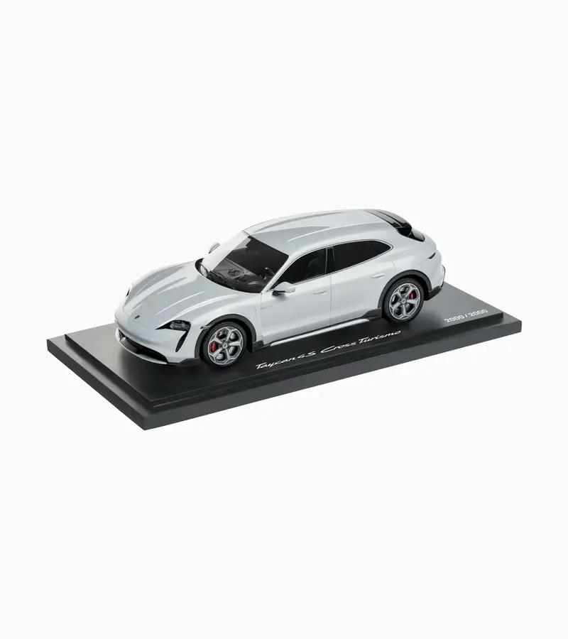 1:18 Porsche Taycan Turbo 4S Cross Turismo -- Ice Grey Metallic -- Spark Dealer 1